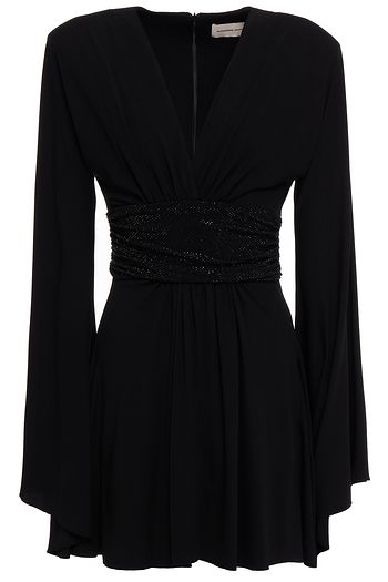 ALEXANDRE VAUTHIER Crystal-embellished ruched stretch-crepe mini dress