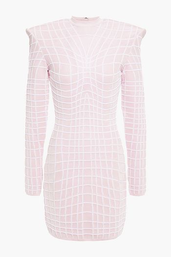 BALMAIN Minikleid aus Jacquard-Strick