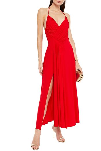 ALEXANDRE VAUTHIER Gathered stretch-crepe halterneck midi dress