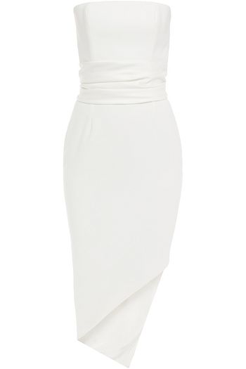 ALEXANDRE VAUTHIER Trägerloses Kleid aus Crêpe mit Falten und Satineinsatz