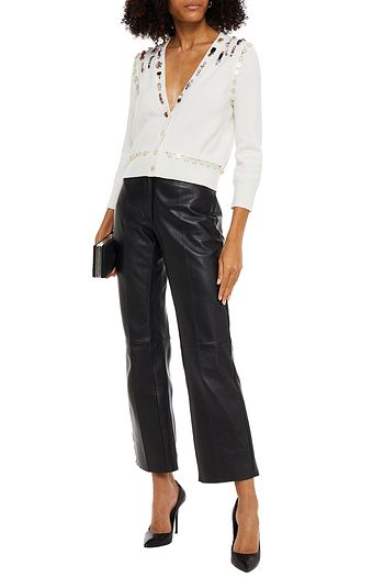 ALEXANDER MCQUEEN Wandelbarer Cardigan aus Wolle mit Kristallverzierung