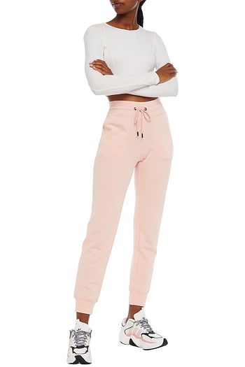 DKNY French cotton-blend terry track pants