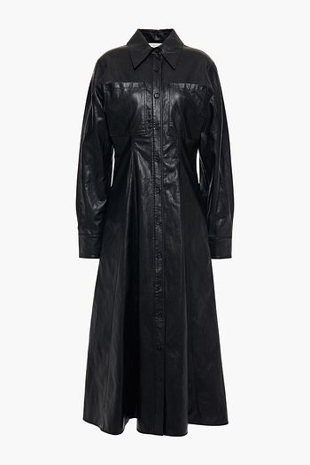 LVIR Faux leather midi shirt dress