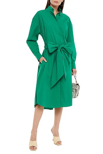 ALEXANDRE VAUTHIER Belted cotton-poplin midi shirt dress