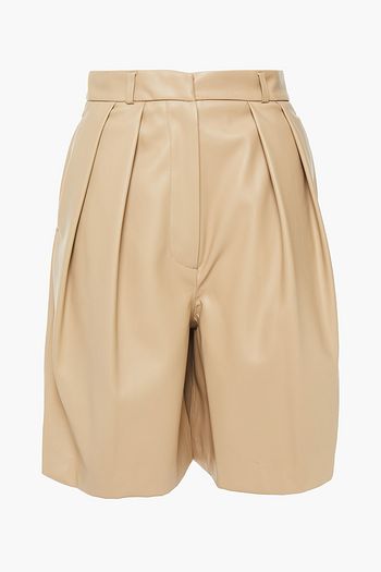 LVIR Shorts aus Kunstleder mit Falten