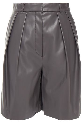 LVIR Pleated faux leather shorts