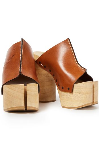 MAISON MARGIELA Mules aus Leder mit Plateau und geteilter Zehenpartie