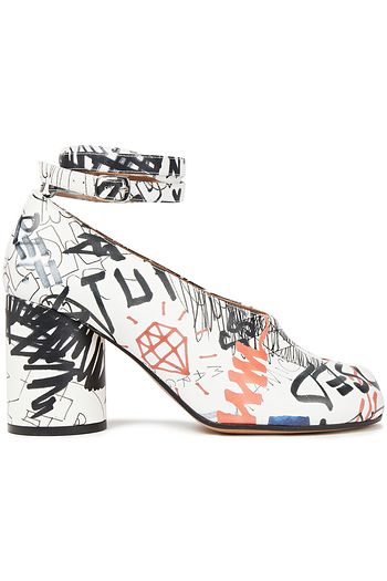 MAISON MARGIELA Pumps aus bedrucktem Leder mit gespaltener Zehenpartie
