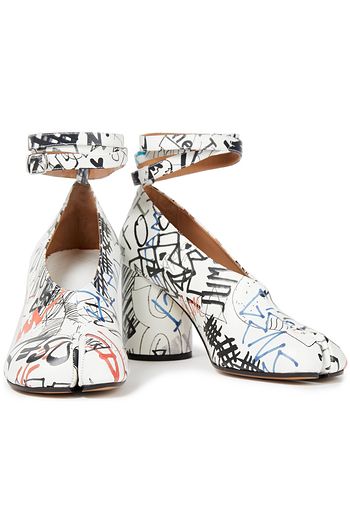 MAISON MARGIELA Pumps aus bedrucktem Leder mit gespaltener Zehenpartie