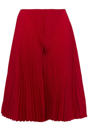 VALENTINO Plissé wool and silk-blend culottes