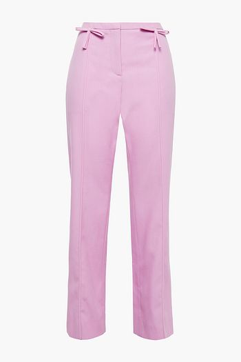 VALENTINO Bow-embellished wool straight-leg pants