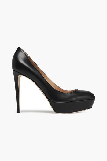 SERGIO ROSSI Leather platform pumps