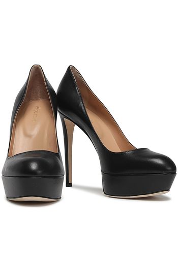 SERGIO ROSSI Leather platform pumps