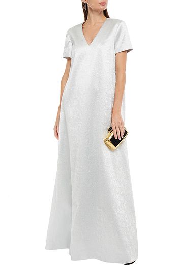 EMILIA WICKSTEAD Sabrina Robe aus Cloqué in Metallic-Optik