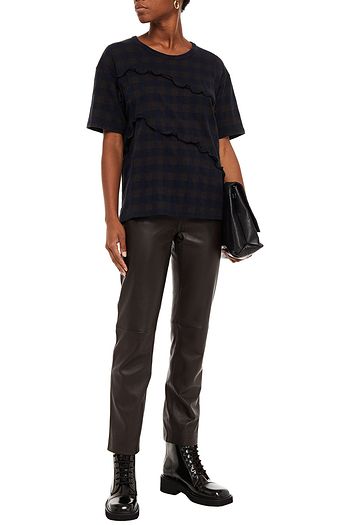 MAISON MARGIELA Ruffled gingham jersey top