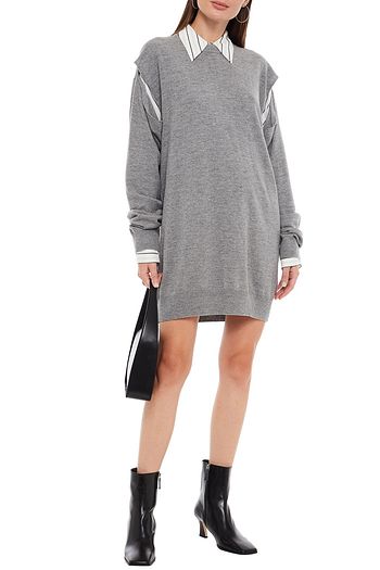 MAISON MARGIELA Mélange wool and cashmere-blend mini dress