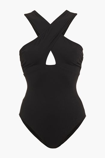 BONDI BORN Crossover cutout swimsuit