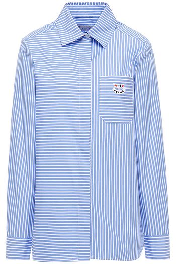 ÊTRE CÉCILE Appliqued striped cotton-poplin shirt