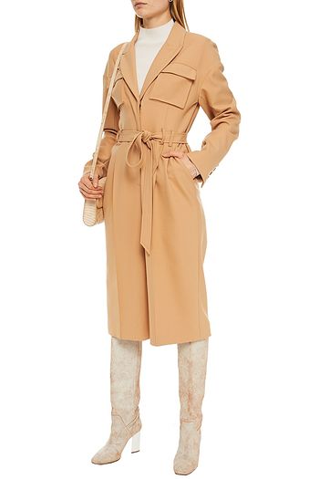 JONATHAN SIMKHAI Cropped belted twill jumpsuit