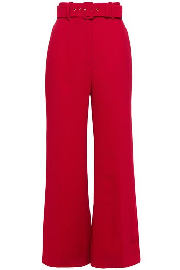 EMILIA WICKSTEAD Belted stretch-crepe wide-leg pants