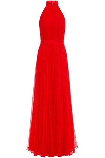 ALEXANDER MCQUEEN Plissé silk-chiffon gown
