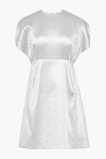 EMILIA WICKSTEAD Tinker pleated metallic cloqué mini dress
