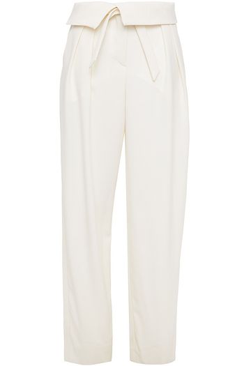 BALMAIN Pleated wool tapered pants