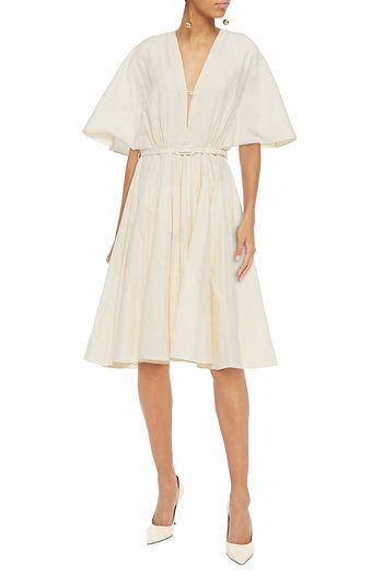 EMILIA WICKSTEAD Lilith pleated cotton-blend moire dress