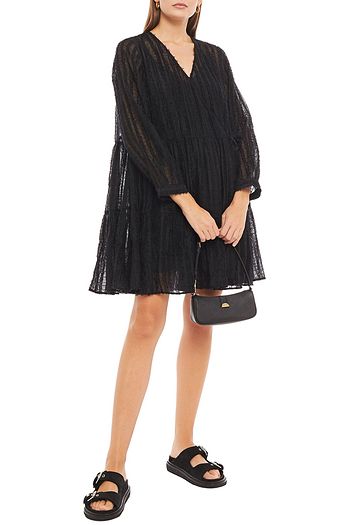 BAUM UND PFERDGARTEN Amada gathered fil coupé mini wrap dress