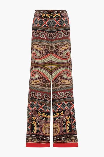 ETRO Printed silk crepe de chine straight-leg pants