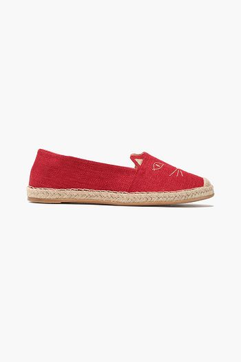 CHARLOTTE OLYMPIA Embroidered canvas espadrilles