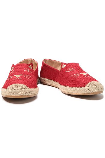 CHARLOTTE OLYMPIA Embroidered canvas espadrilles