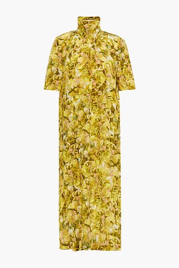 BAUM UND PFERDGARTEN Angie gathered floral-print taffeta midi dress