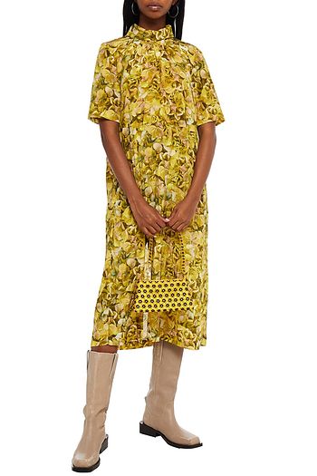 BAUM UND PFERDGARTEN Angie gathered floral-print taffeta midi dress