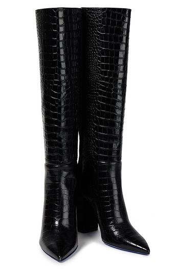 KOCHÉ X EMILIO PUCCI Suede and croc-effect leather knee boots