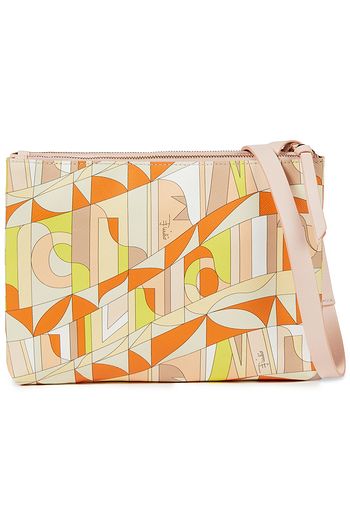 EMILIO PUCCI Printed smooth and textured-leather shoulder bag