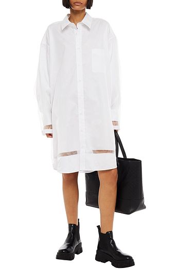 MAISON MARGIELA Organza-paneled cotton-poplin shirt dress