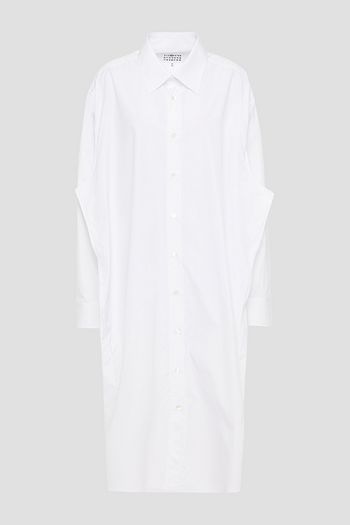 MAISON MARGIELA Drapiertes Oversized-Hemdkleid aus Baumwollpopeline in Midilänge