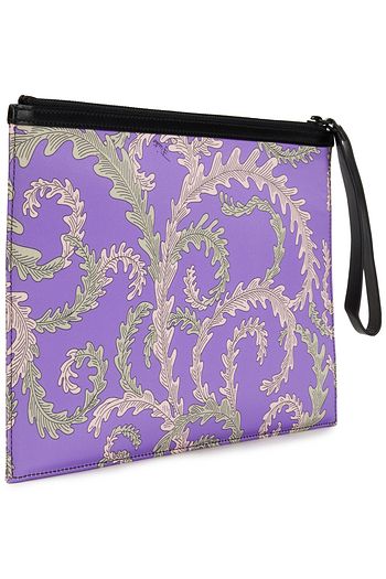 EMILIO PUCCI Leather-trimmed printed satin pouch