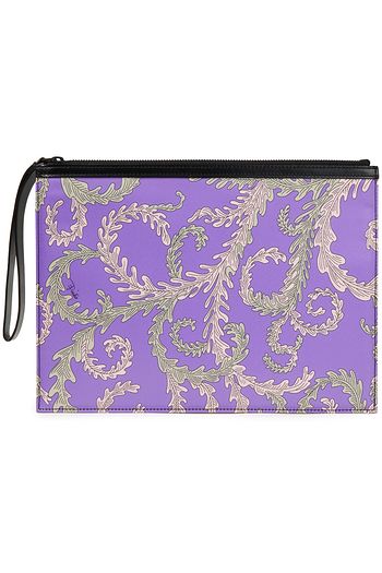 EMILIO PUCCI Leather-trimmed printed satin pouch