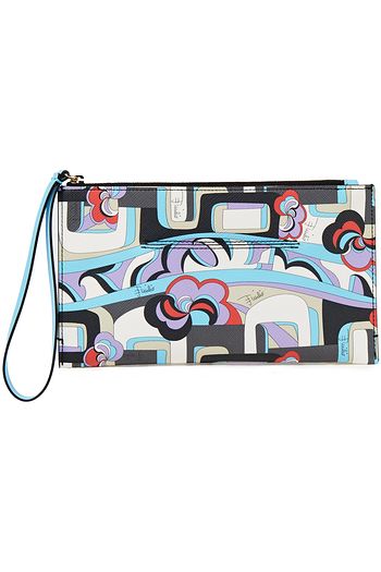 EMILIO PUCCI Leather-trimmed printed faux leather pouch