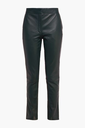 TORY BURCH Leather slim-leg pants