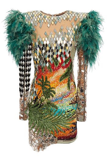 BALMAIN Verziertes Minikleid aus Tüll