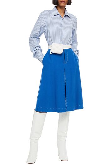 MAISON MARGIELA Cropped pleated wool-felt wide-leg pants