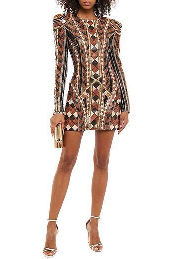 BALMAIN Verziertes Minikleid aus Tüll