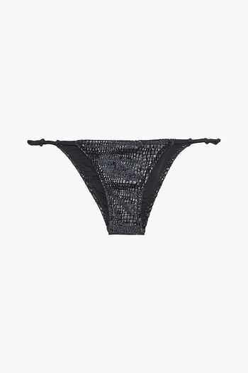 SOLID & STRIPED The April metallic coated velvet low-rise bikini briefs