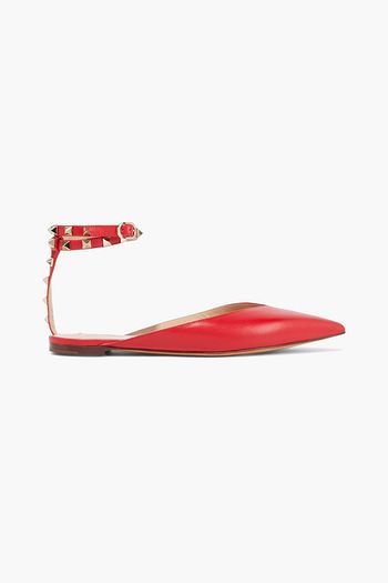 VALENTINO GARAVANI Rockstud leather point-toe flats