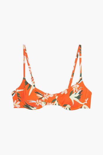 SOLID & STRIPED The Ginger floral-print underwired bikini top