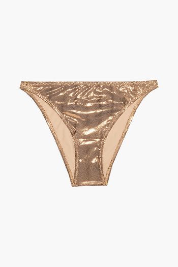 SOLID & STRIPED The Tati metallic snake-print low-rise bikini briefs