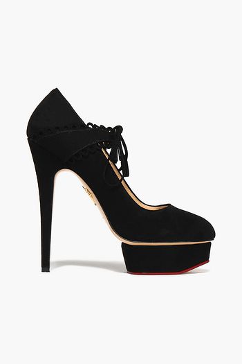 CHARLOTTE OLYMPIA Dolly 140 suede platform pumps